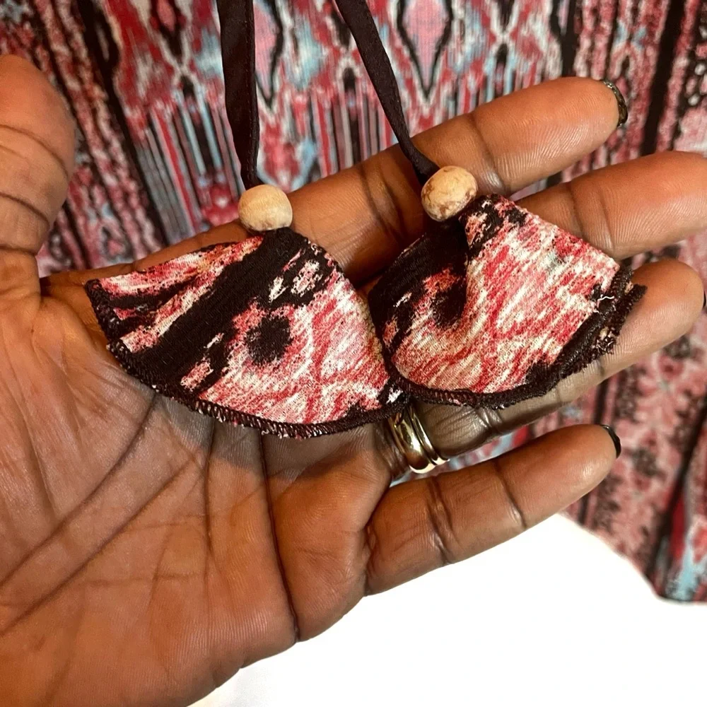 Belle by Kim Gravel Boho Moroccan Printed Blouse      Size XL - Picture 5 of 10